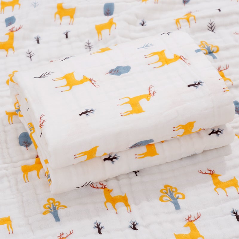 New Six-Layer Baby Gauze Bath Towel Cotton Children'S Towel Quilt Baby Cover Blanket Children'S Quilt Seersucker Bath Towel - Image 3